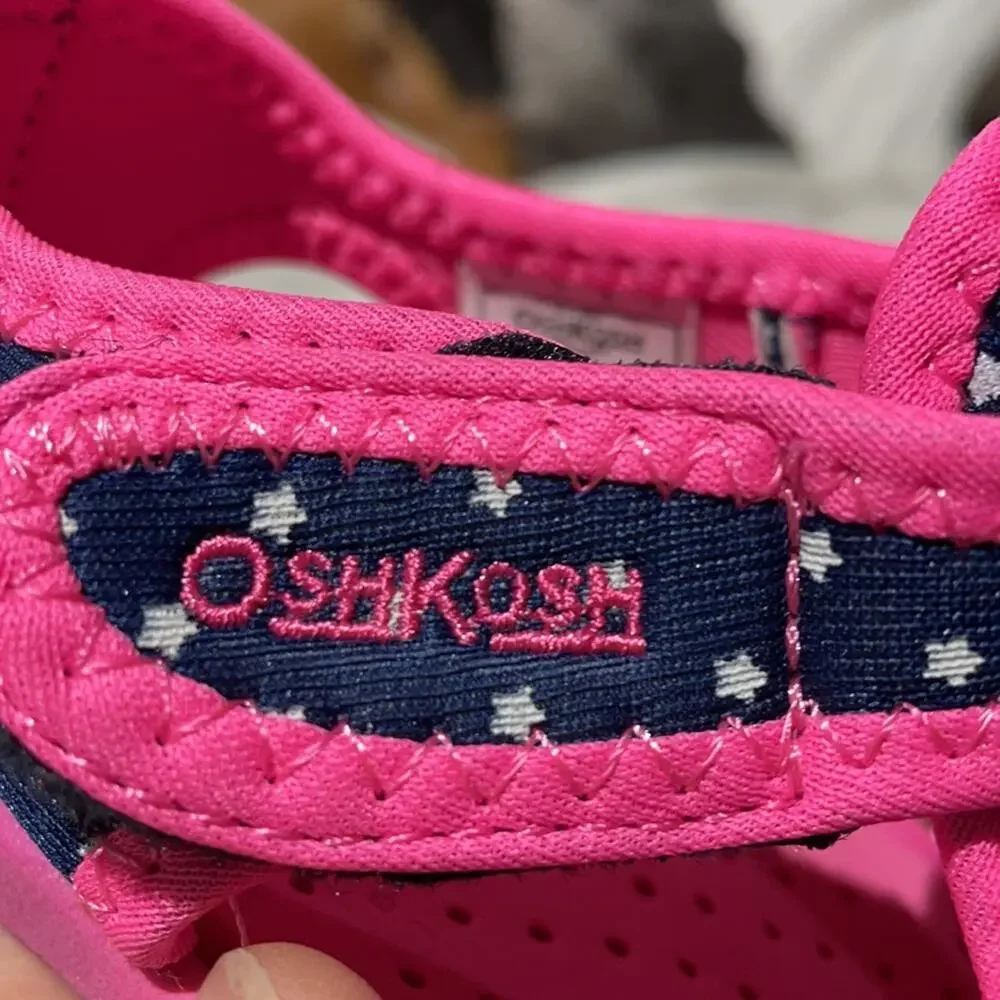 Oshkosh 10 blue pink Velcro water shoe nwot